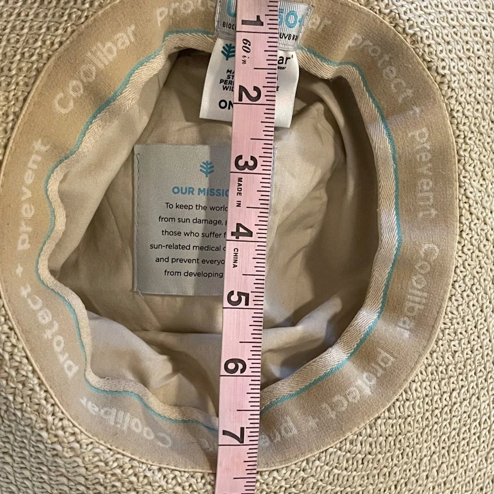 Coolibar Perla Packable Wide Brim Hat Womens OS Beige UPF 50+ Sun Travel 02214